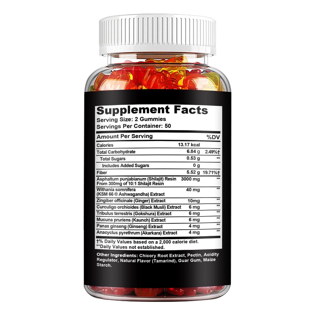 All-natural Shiraiji Gummies, Rich In Ashwagandha and Ginseng Extracts, Promote Muscle Recovery, Suitable for Adults.