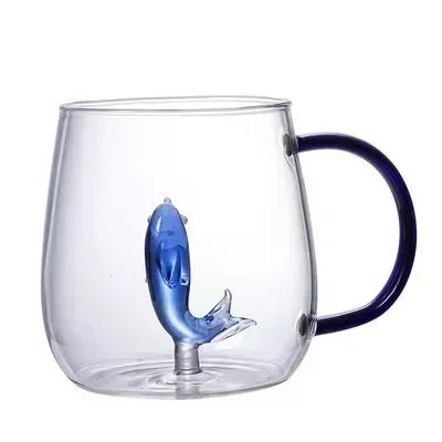 Cartoon Animal Shape Glass Home Cute High Borosilicate Glass Single Layer Cup Living Room with Guests Juice Cold Drink Cup Gift