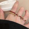 Vintage and simple Ankara red oil drop love ring, niche index finger ring, fashionable and personalized versatile jewelry.