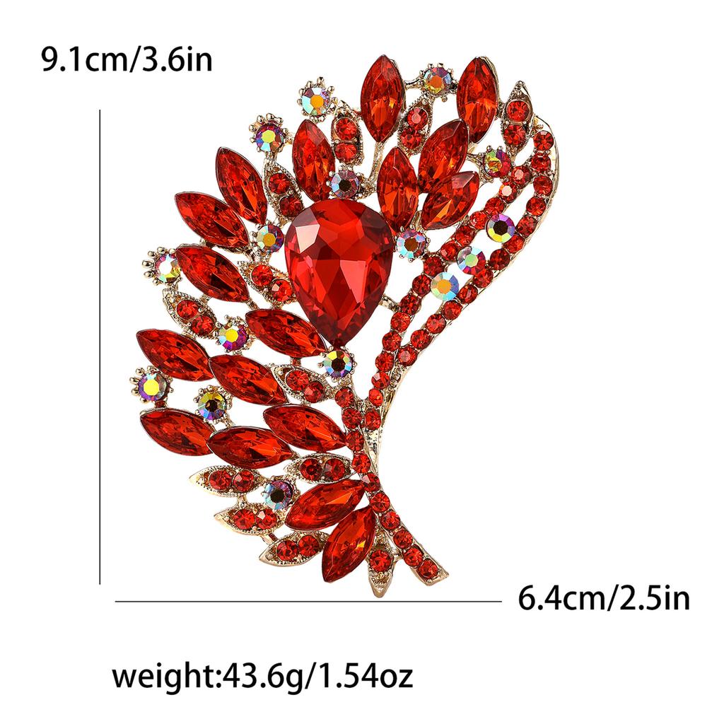 Legering Strass Stor Glas Brosch High-End Retro Dam Sjal Kofta Korsage Smycke Nål