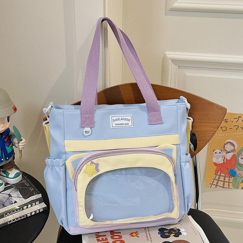 

Сумка для учебы сумка-мессенджер в стиле Академии женская новая большой вместимости прозрачная сумка для боли универсальная студенческая наплечная сумка синий