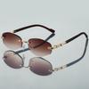 KAMMPT Vintage Rimless Sunglasses Men Multi-color Gradient Korean Style Trendy Fashion Sun Glasses