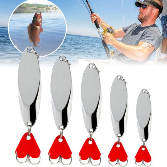 5 шт. Рибальські блешні Рибальські приманки Компактні Портативні Кастингові Блешні Трійники Джиги Тверді Металеві Спінер-бейти для Прісної Води Солоної Води