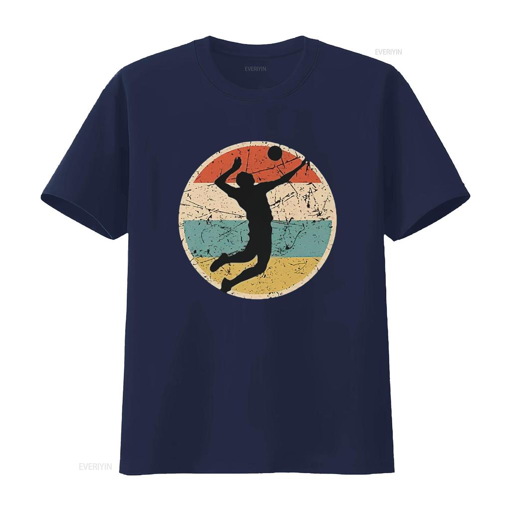 Mens Volleyball Player Team Fun Retro Vintage Colors Cool T Shirt Black M Vintage Washed Slightly Fashion Unisex Graphic Homme