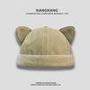 Cute Cat Ear Bucket Hat Soft Fabric Casual Outdoor Unisex Hat Adjustable Fit for Daily Wear and Various Activities