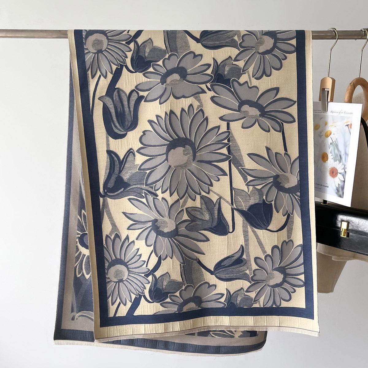 

Новый принтованный двусторонний искусственный кашемировый шарф женский зимний шарф шаль для девочки 66*186cm