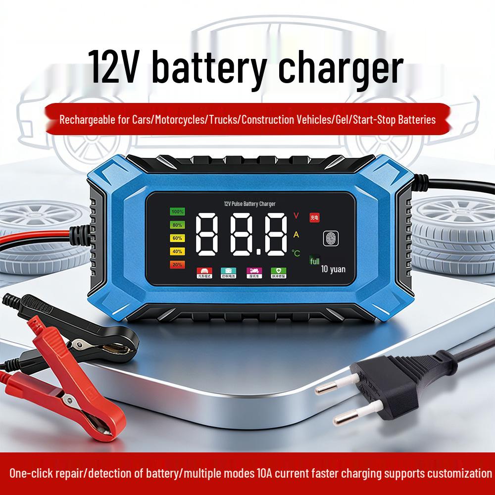 Smart Pulse 12V 10A Charger for Motorcycle and Car Batteries South Africa Plug