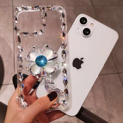 3D make-up Spiegel Zwarte Diamant Gems Drahokam Bling Capa Puzdro Voor Pre Samsung S22 S21 ultra S20 FE S10 S9 S8 plus A12 A22 A32 A52 A72 A13 A53 A51
