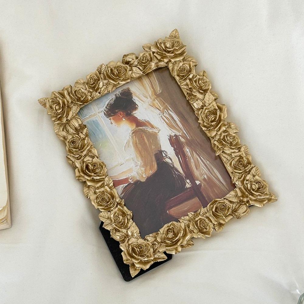 5/6/7 Zoll Fotorahmen Europäischer Stil Foto Requisiten Rahmen Ornamente Rosenrand Bilderrahmenschmuck Schlafzimmer