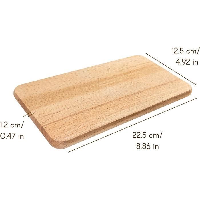 Creative Home Lot de 10 Planche a Decouper Bois | 22,5 x 12,5 x 1,2 cm | Planche Petit Dejeuner Bois | Planche Petit Déjeuner
