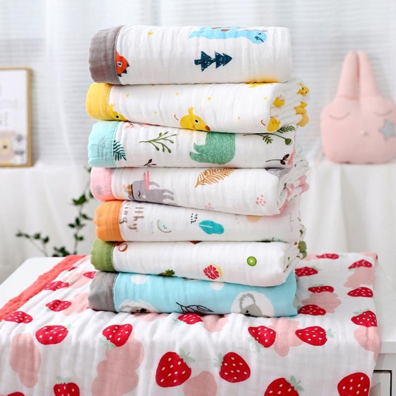 Large Size Infant Bath Blanket High Density Gauze Bath Towel 6-layer for Delicate Skin Quick Drying and Breathable