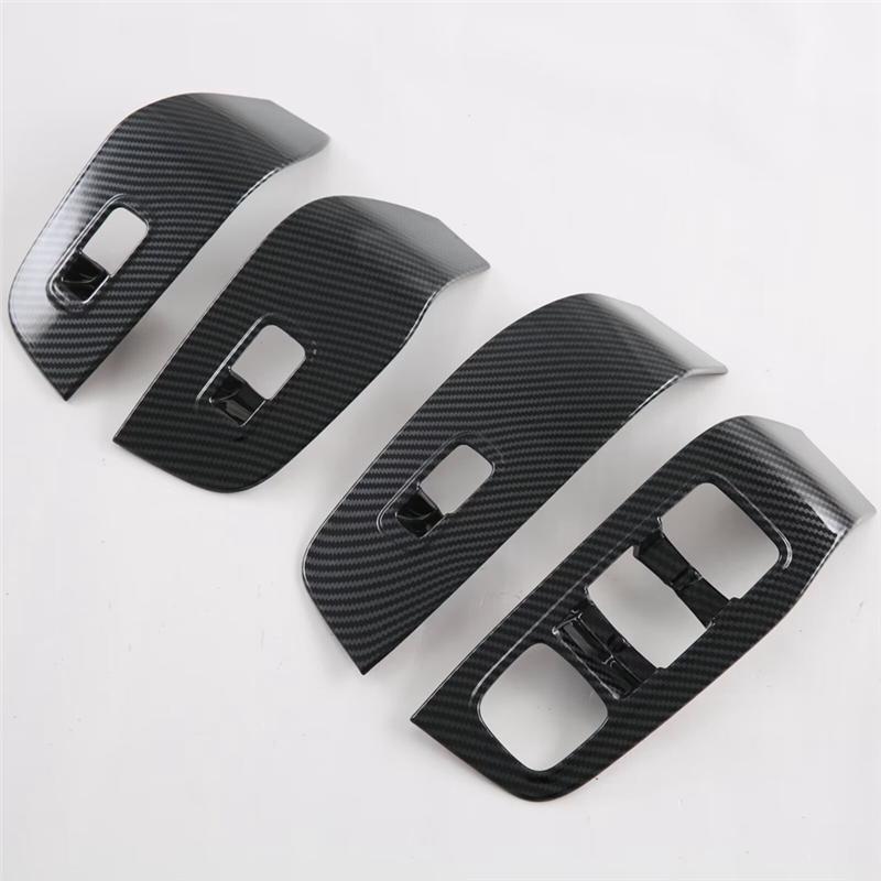 For MG HS 2020-2024 ABS Carbon Fiber Car Windows Lift Switch Panel Cover Trim Interior Accessories