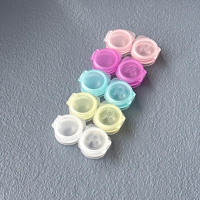 10Pcs Mini Portable Contact Lens Case Eyes Contacts Care Container Box Contact Lenses Storage Box Clear Colored Contact Lens Box