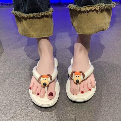 Internet-Berühmtheit niedliche Puppe vielseitige rutschfeste Flip-Flops 2025 Sommer neue Indoor-Haus Damen weiche niedliche Hausschuhe