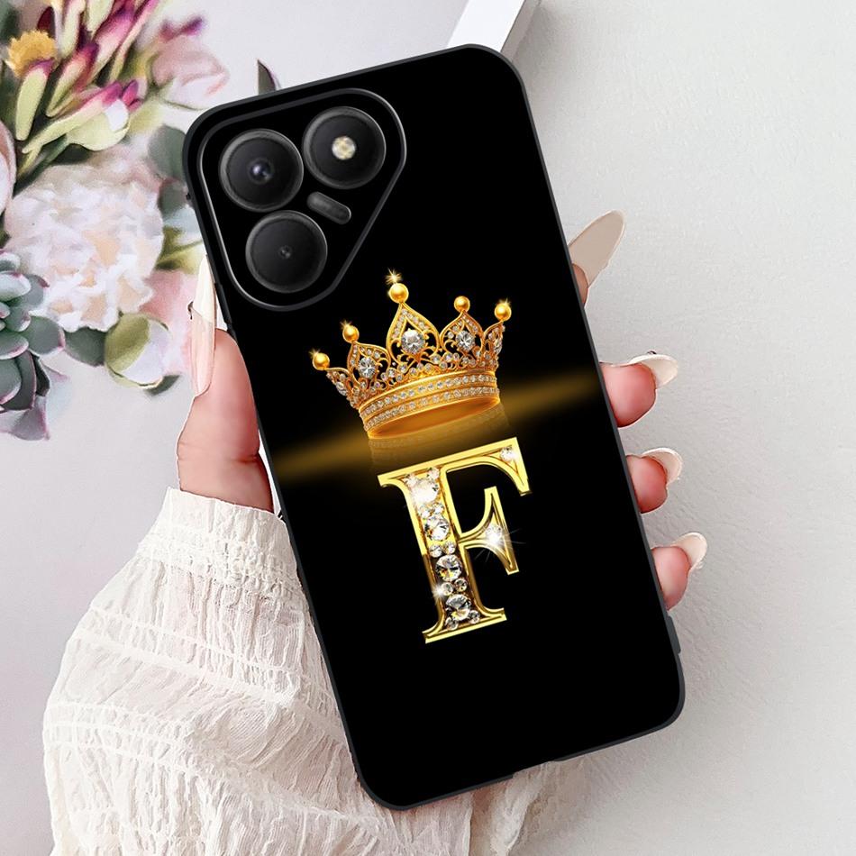 For Tecno Pova 7 5G Fashion Crown Letter Phone Case For Tecno LJ7 Pova7 Soft Silicone TPU Bumpers
