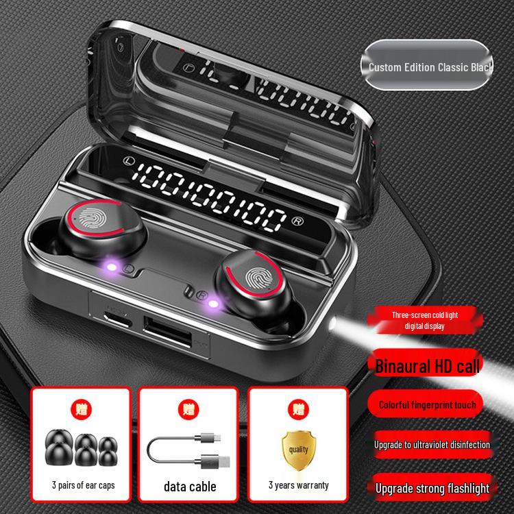 Touch Control V13 Wireless Dual Earbuds TWS 5.0 – Sports Bluetooth Earbuds with Flashlight
