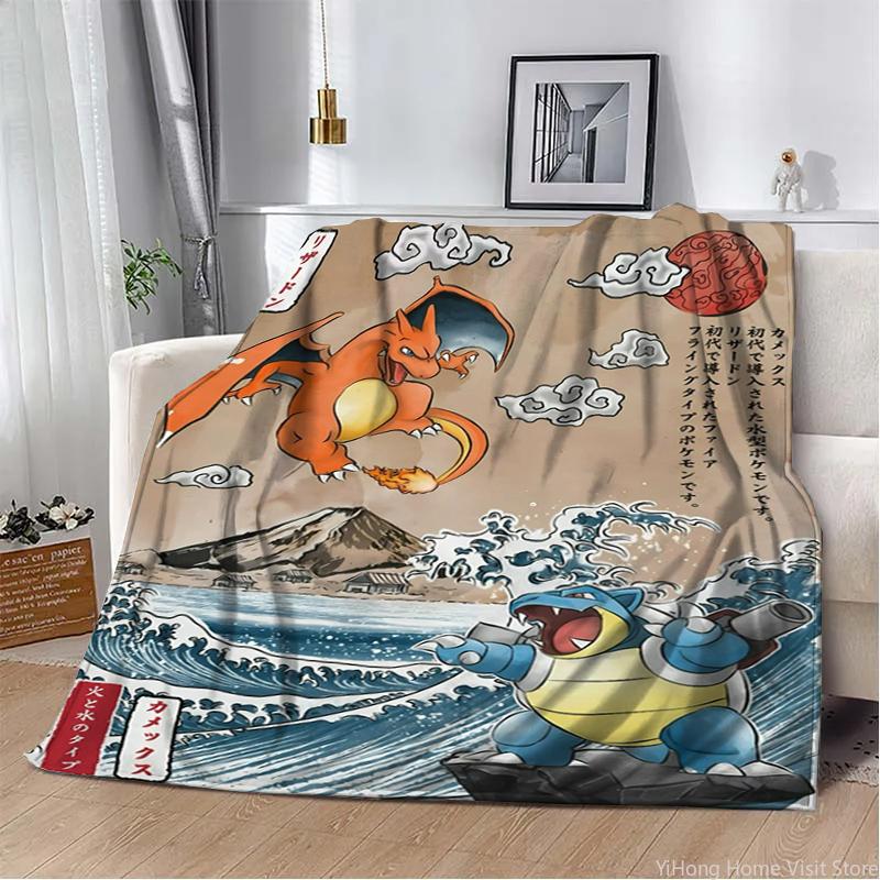 Pokemon Charmander Cute Cartoon Flannel Fluffy Throw Camping Blankets for Children Sofa Throw Thin Picnic Blanket Fashion Gifts