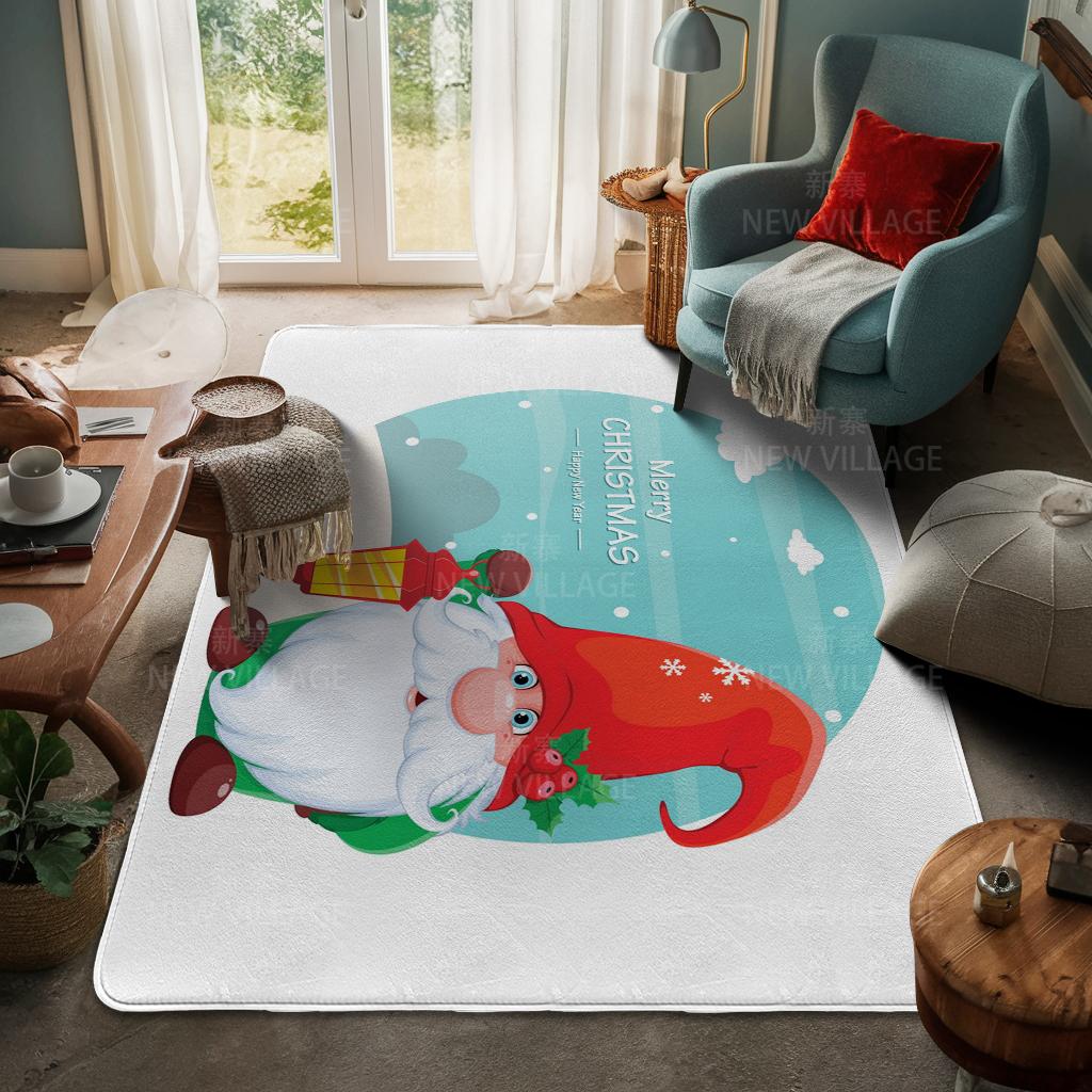 House Entrance Carpet Home Door Mat Living Room Bath Foot Bathroom Non-slip Water Absorption Rugs Bath Merry Christmas Winter