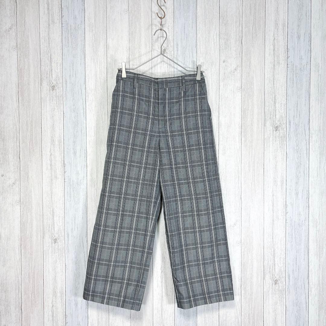 [ROPEPICNIC] Wide pants, plaid pattern, elastic back waist, casual