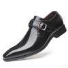 Belt Buckle Men's Shoes Fashion Low Heel Dress Shoes British Plus Size Leather Non Slip Footwear Male Formal Suit Shoe Homme