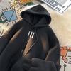 Oversize Fleece Hooded Sweatshirt Men Loose Casual Pullover American Style