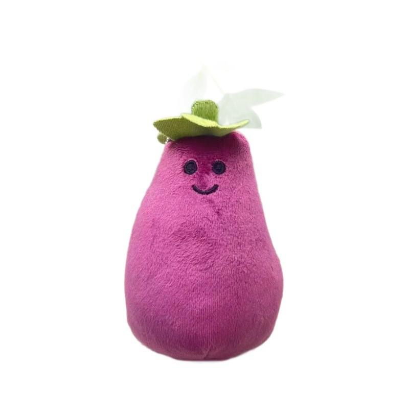 Colorful Plush Eggplant Doll Keychain Adorable Stress Reliever For Use Everyday