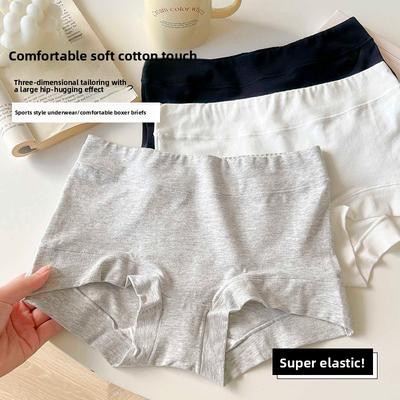 Ladies Spring and Autumn Pure Cotton Comfortable Hip High Spring Waist Flat Angle Briefs