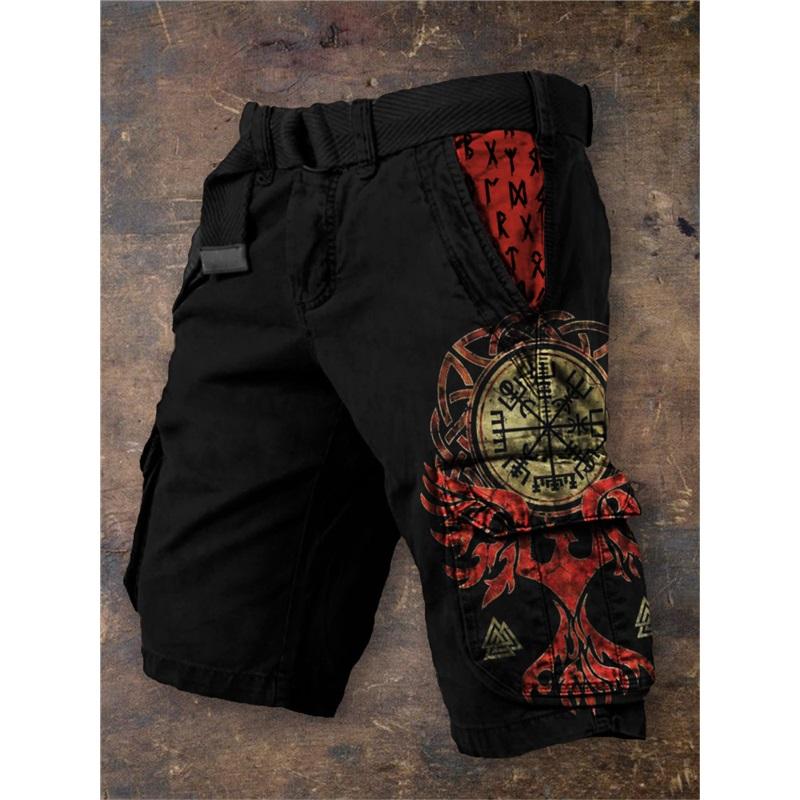 Men's Summer New Style European And American Style Halloween 3D Digital Printing Exaggerated Shorts Zipper Strange Pants