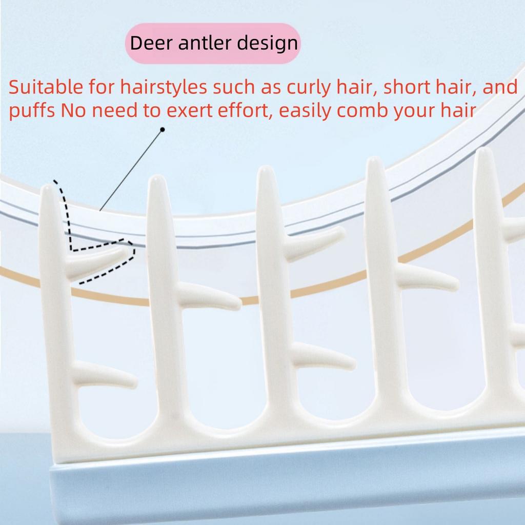 Antler Shape Hair Seam Comb Shaggy Hair Styling Tool Hairdressing Comb for Thick, Curly, Wavy or Long Hair Styling Accessories