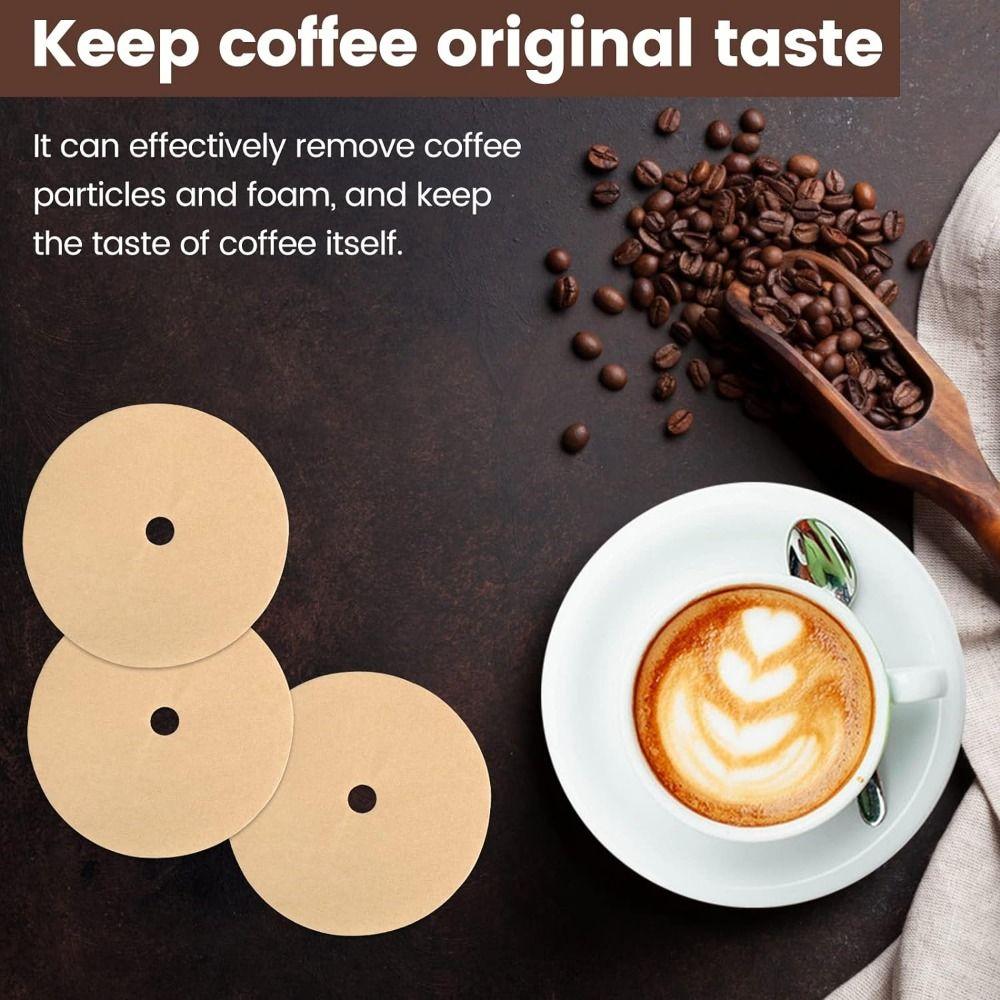 200Pcs Natural Replacement Filter Pack Unbleached Round Coffee Filter Paper  Home Office Use