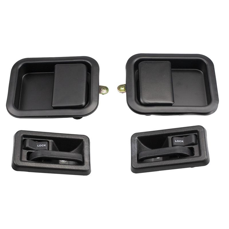 1 Set Car Interior&Exterior Door Handle Left and Right Side for Jeep Wrangler 1987-2006 Jeep CJ 1976-1986 55176477AB 55176383AE
