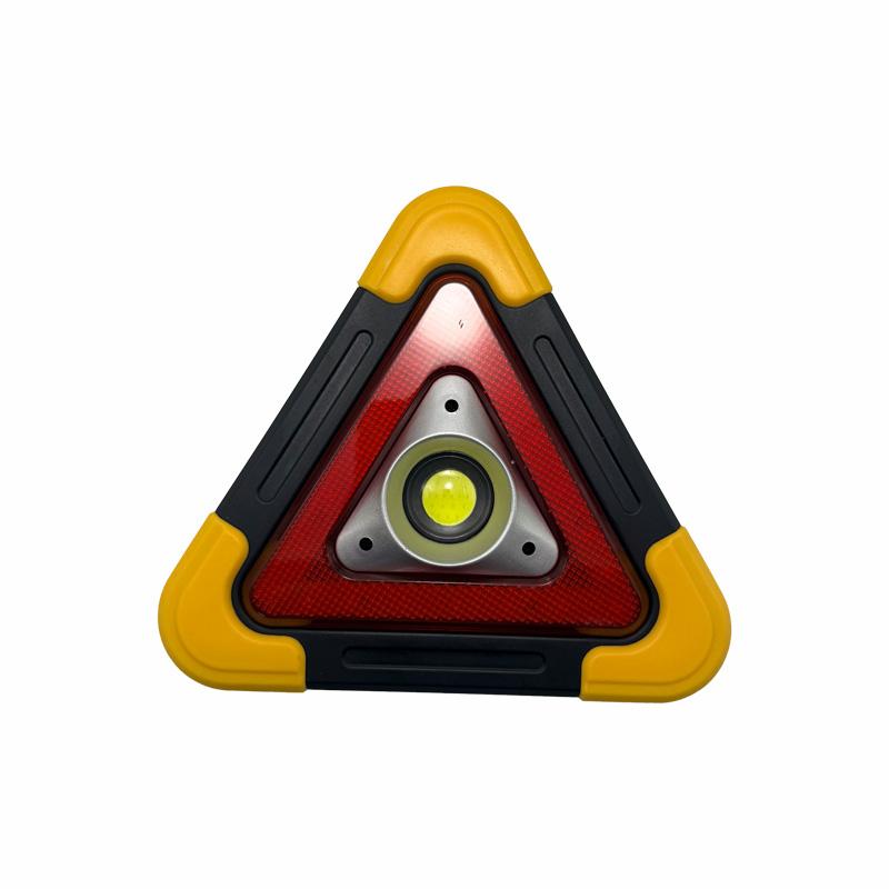 Portable Car Solar-Powered Emergency Warning Light Auto LED Triangle Signal Lamp 5 Modes with Handle Car Roadside Repair Safety Small Size