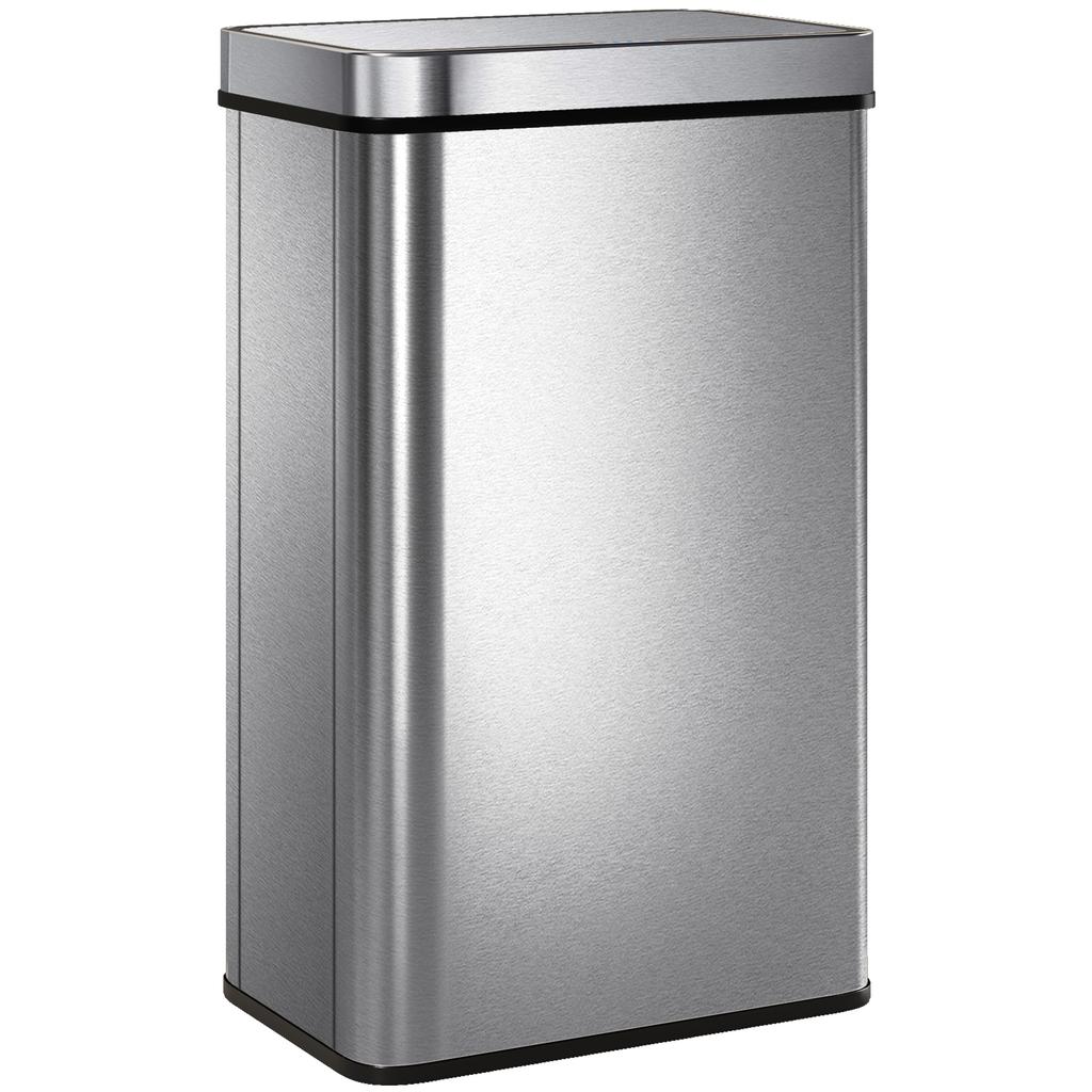 60 L Sensor Can, Sensor Bin with Soft-Close Lid, Fingerprint-Proof Stainless Steel, Silver Tone