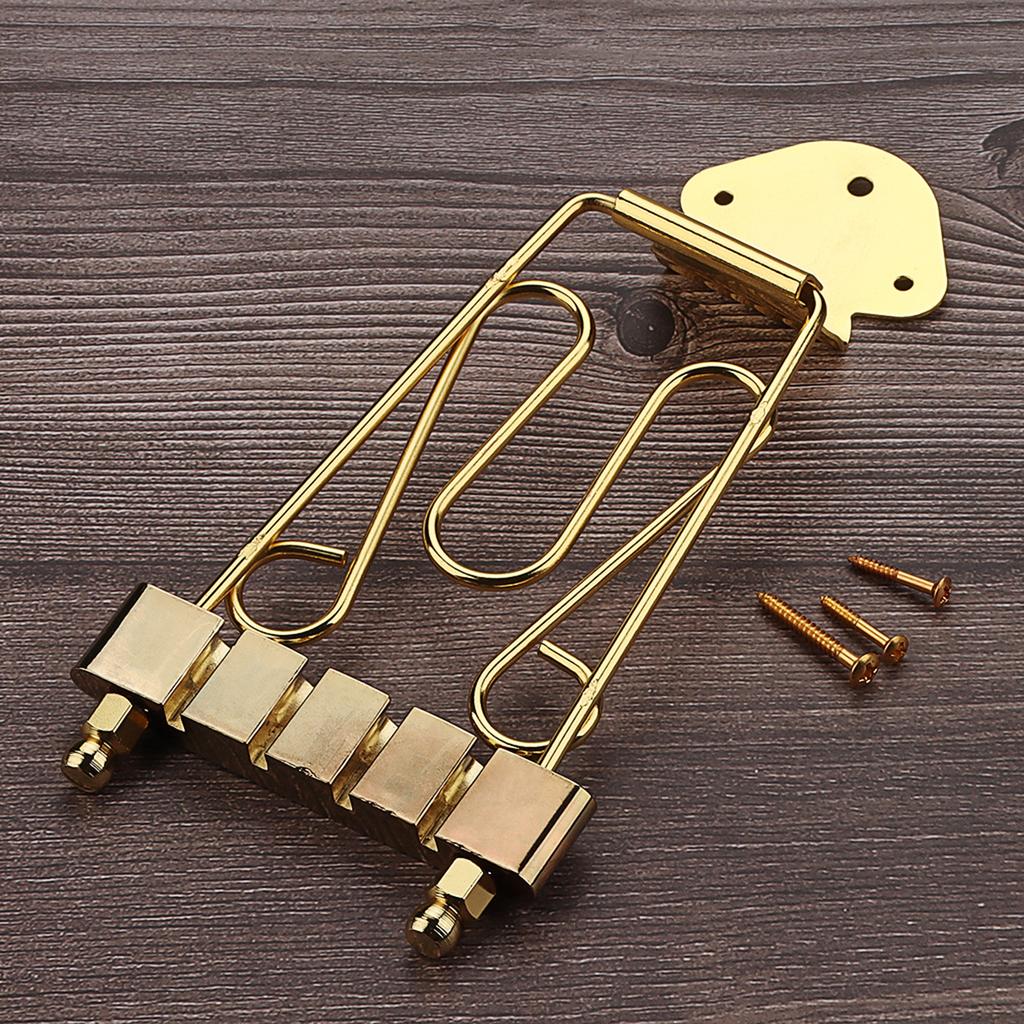 Set of Metal 4 Strings Jazzes Archtop Bass Trapeze Tailpiece with Wire Frame Hollow Out for 4 Strings Electric Bass