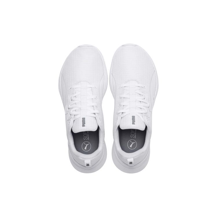 Puma Tishatsu Runner Minimalist Solid Color Fabric Slip Resistant Durable Low Top Casual Running Shoes Women Sneakers White 191071-04