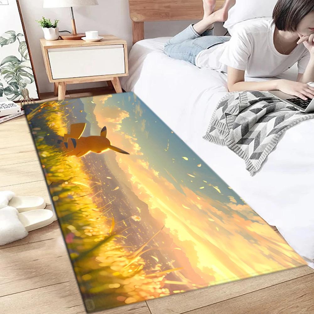 

Fashion Entrance Mat Living Room P-Pokemon Rugs Decoration P-Pikachu Bedroom Carpet for Kitchen Bath Mats Balcony Door House Rug 40cm x 60cm