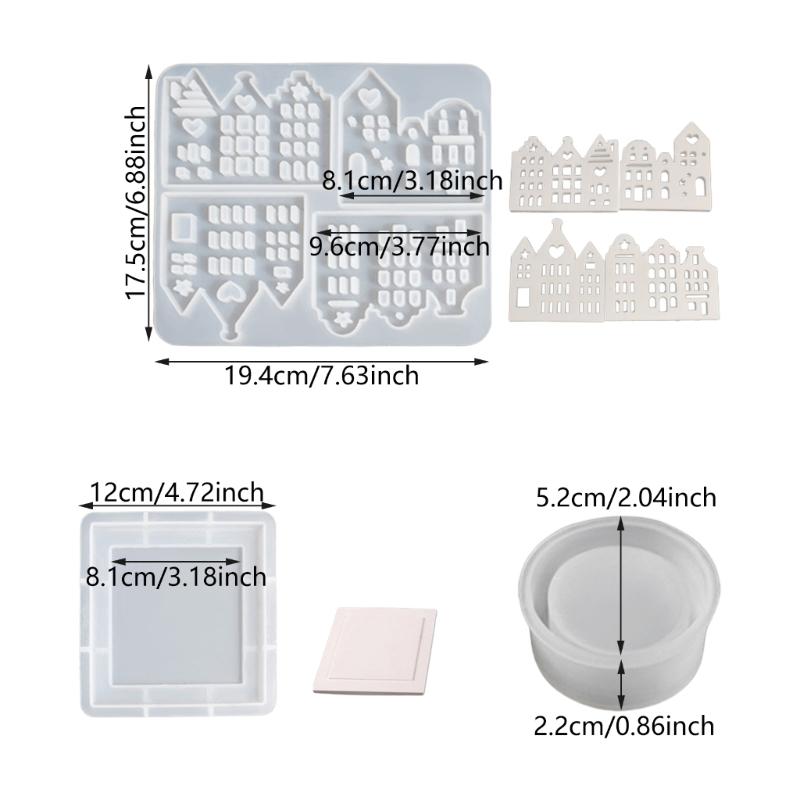 Künstlerische Silikonform Hausform Figurenformen Kerzenhalterformen für Festivalgeschenke und zur Beteiligung an Familienbasteln