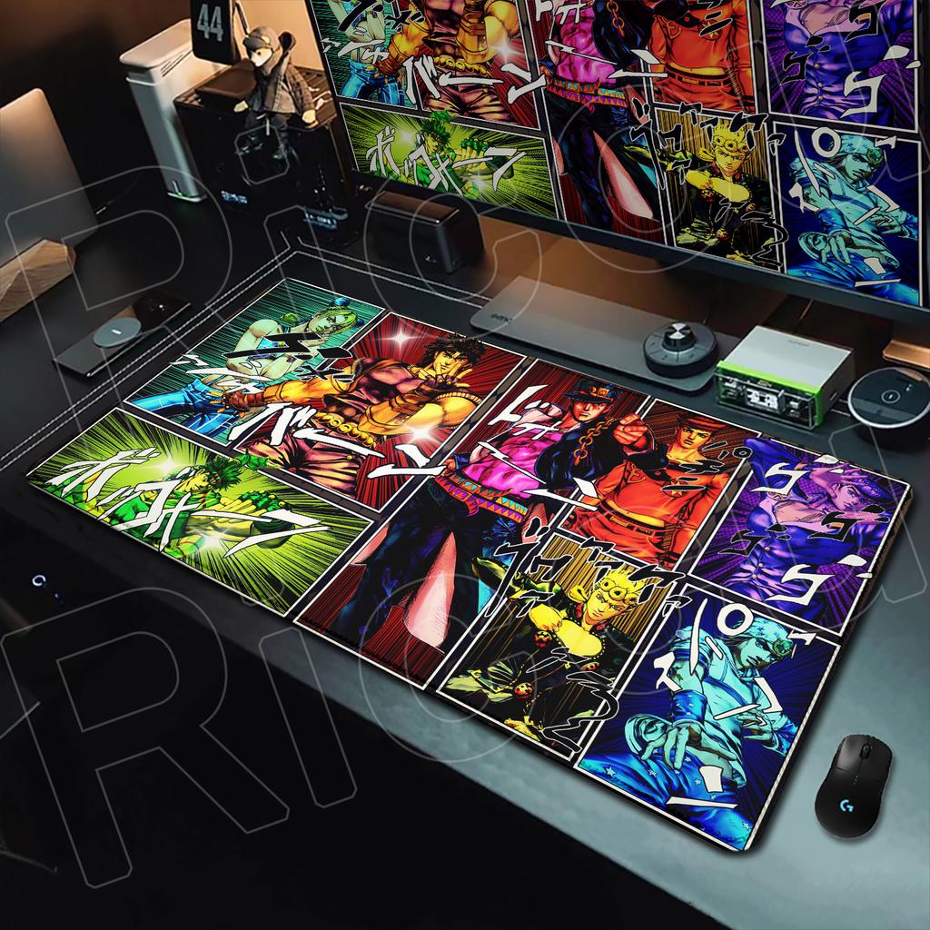 Anime Jojo Bizarre Adventure Mouse Pad Gamer Rubber Non-slip Base Deskmat Kujo Jotaro Cabinet Keyboard Gaming Office Accessories