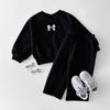 Children's Korean-Style Autumn Casual Girls' Two-Piece Set with Round Neck Sweatshirt