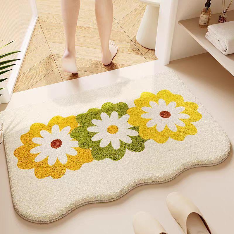 Non Slip Floor Mat Irregular Carpet for Household Bathroom Wet Dry Separation Floor Mat for Bathroom and Toilet