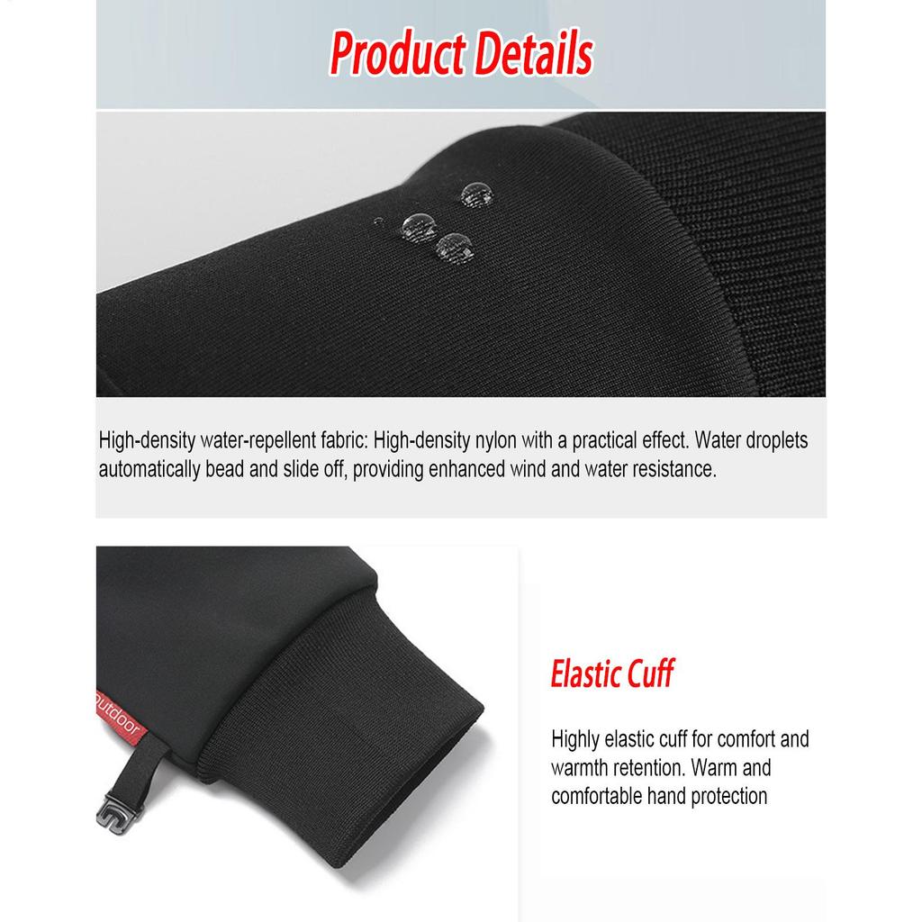 1 Pair USB Heated Gloves Screen Touch Winter Thermal Heating Mitts Cold Weather Waterproof Gloves For Motorcycle Bike Cycling