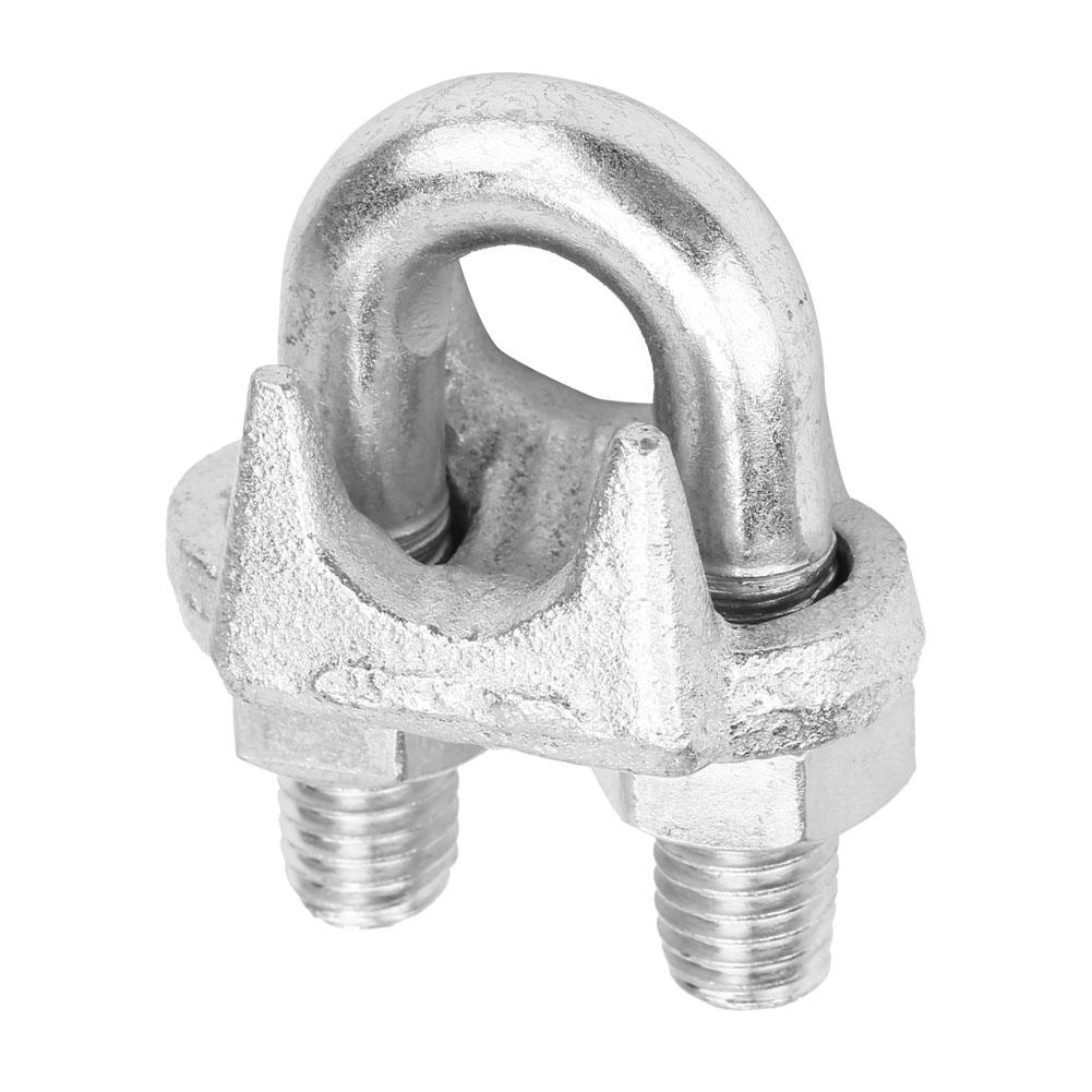 5 pcs Stainless Steel Clamp Wire Rope Clip Cable Clamp Fastener Silver (M6)