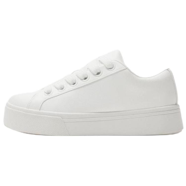 Zara Pu Fashion Simple Thick Sole Lightweight Low Top Sneakers Men Sneakers White 12286520001
