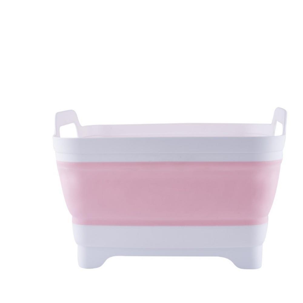 Portable Folding Basin Expandable Plastic Vegetable Washing Basin Thickened Folding Sink Tub Ice Bucket Fruit Washing Bucket