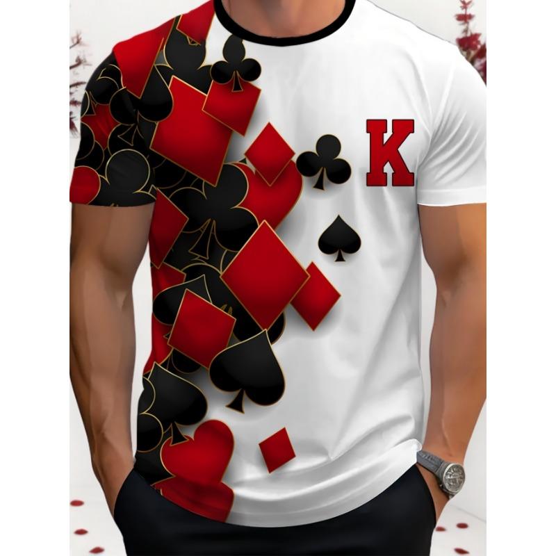Hrací karty 3D tisk Pánské a dámské módní tričko Švestka K Poker Harajuku Streetwear Děti Kluci Pohodlné tričko Top