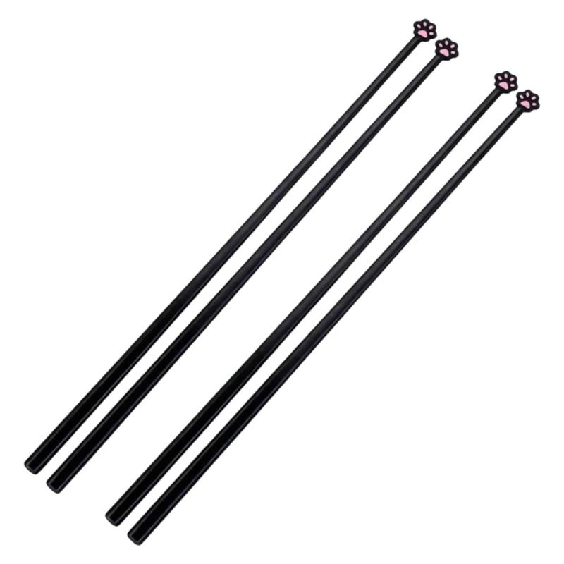 2Pairs Black Cats Paws Shaped Chopsticks Practical Tableware for Daily Meals Gift for Pet Lover 1
