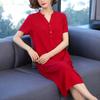 Women's Summer Over-the-Knee Loose Solid Color Dress in Cotton and Rayon