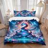 3pcs Enchanted Dragon Realm Printed Bedding Set, Soft and Comfortable Quilt Cover for Bedroom, Guest Room Not Included).J036