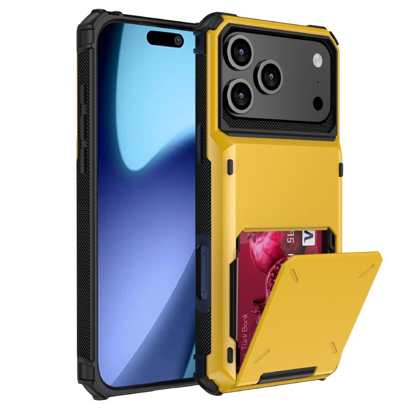 

Luxury Solid Color 180°Flip Wallet Card Slot Hard PC+Soft TPU Bumper Phone Case For iPhone 17 Pro Max Air Shockproof Back Cover iPhone Air жёлтый