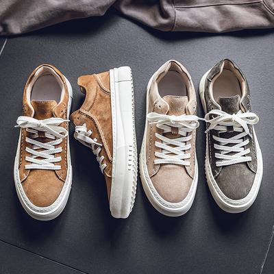 Schweinsleder Freizeitschuhe für Herren neue Sommer Werkzeugfunktion Retro Britische Board-Schuhe Low-Top weiße Schuhe Herren